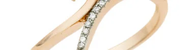 טבעת יהלומים מעוצבת, זהב 14 קראט, משובצת 0.07 קראט יהלומים, דגם RD2946