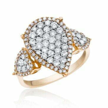 טבעת יהלומים, 18K זהב, משובצת 1.25 קראט יהלומים, דגם RD3269