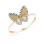 טבעת יהלומים בצורת פרפר, 14K זהב, משובצת 0.10 קראט יהלומים, דגם RD3388