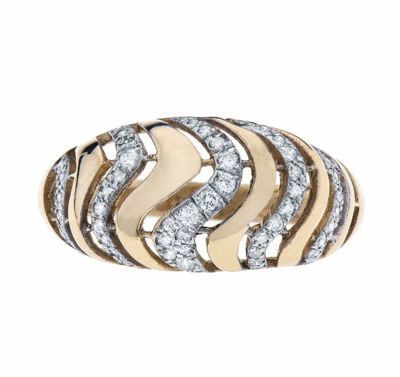 טבעת יהלומים, זהב 14K, משובצת 0.3 קראט יהלומים, דגם RD3534