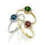 טבעת אבן אמרלד סינטטי ויהלומים, 14K זהב, משובצת 0.08 קראט יהלומים', דגם RD3650