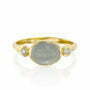 טבעת אבן אקוומרין ויהלומים, זהב 14K, משובצת 0.04 קראט יהלומים, דגם RD535-257AQ