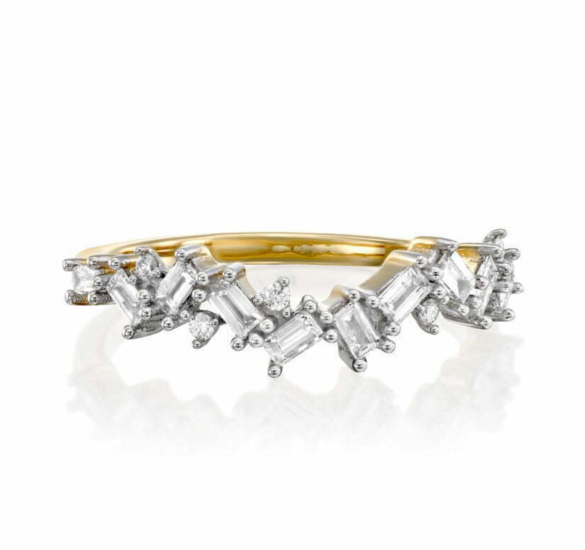 טבעת יהלומים בעיצוב מינימליסטי, זהב 14K, משובצת 0.4 קראט יהלומים, דגם RDRA9253
