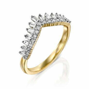 טבעת יהלומים בעיצוב כתר, זהב 14K, משובצת 0.33 קראט יהלומים, דגם RDRA9422