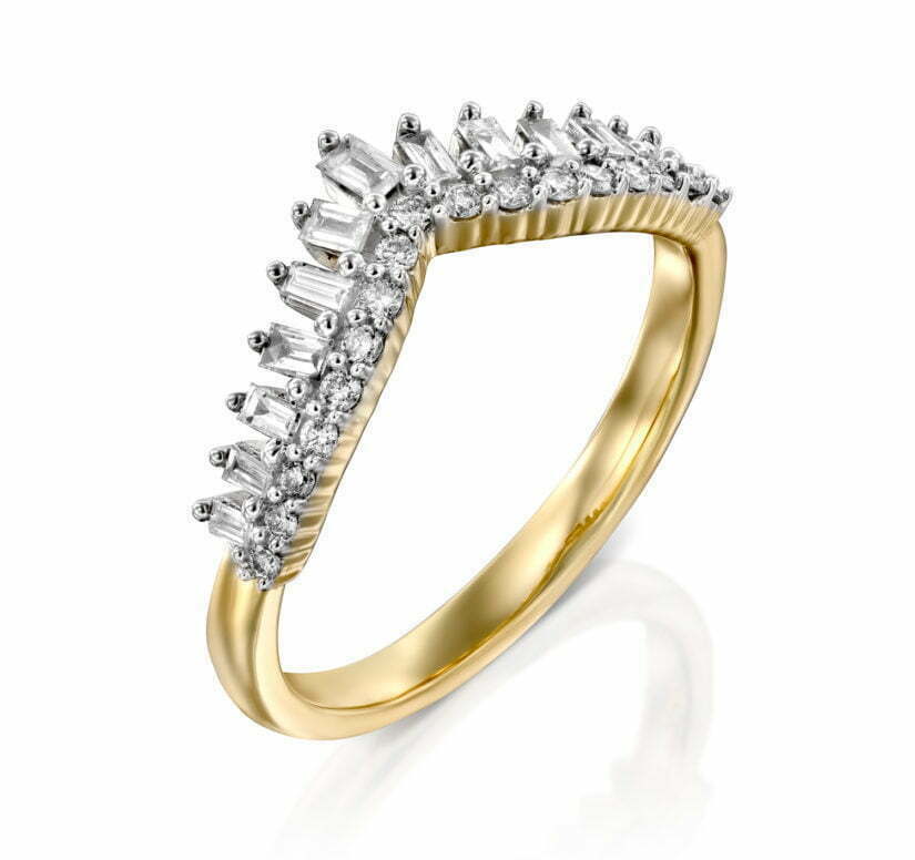 טבעת יהלומים, זהב 14K, משובצת 0.33 קראט יהלומים
