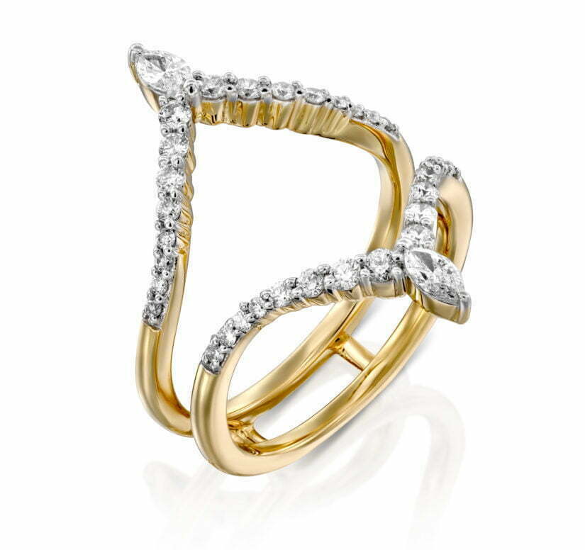 טבעת יהלומים, זהב 14K, משובצת 0.5 קראט יהלומים