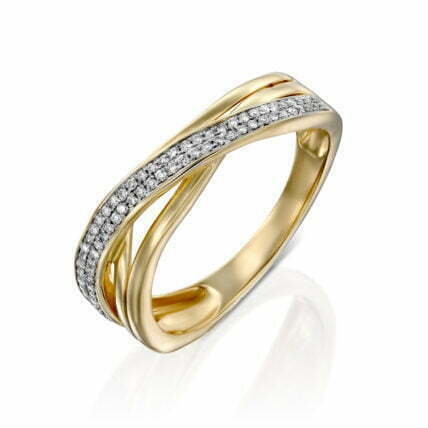 טבעת יהלומים, זהב 14K, משובצת 0.17 קראט יהלומים, דגם RDRF17707