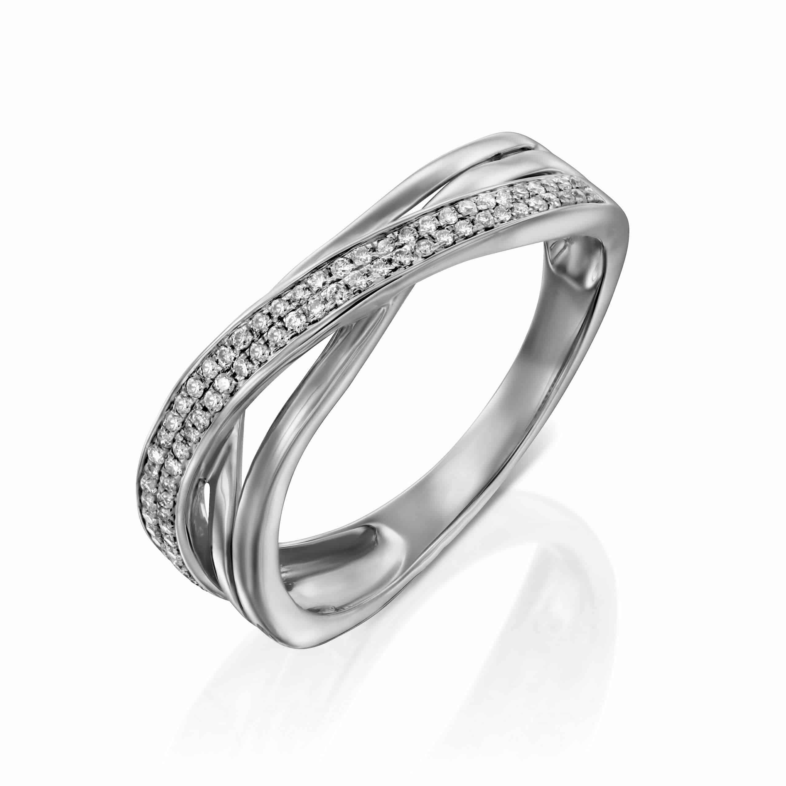 טבעת יהלומים, זהב 14K, משובצת 0.17 קראט יהלומים, דגם RDRF17707