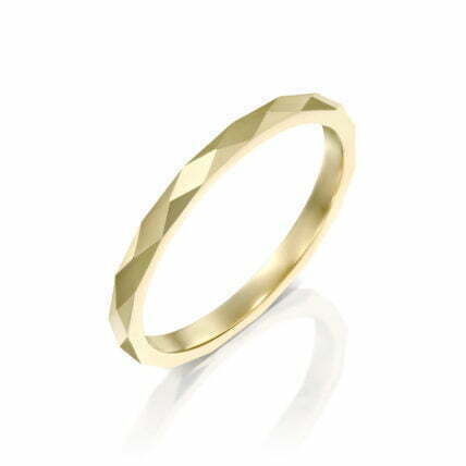 טבעת נישואין מעוצבת, זהב לבן/צהוב 14K, דגם RM20