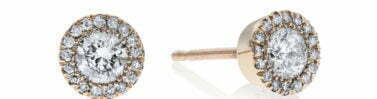 עגילי יהלום צמודים, זהב 14K, משובצים 0.50 קראט יהלומים, דגם ED2534D