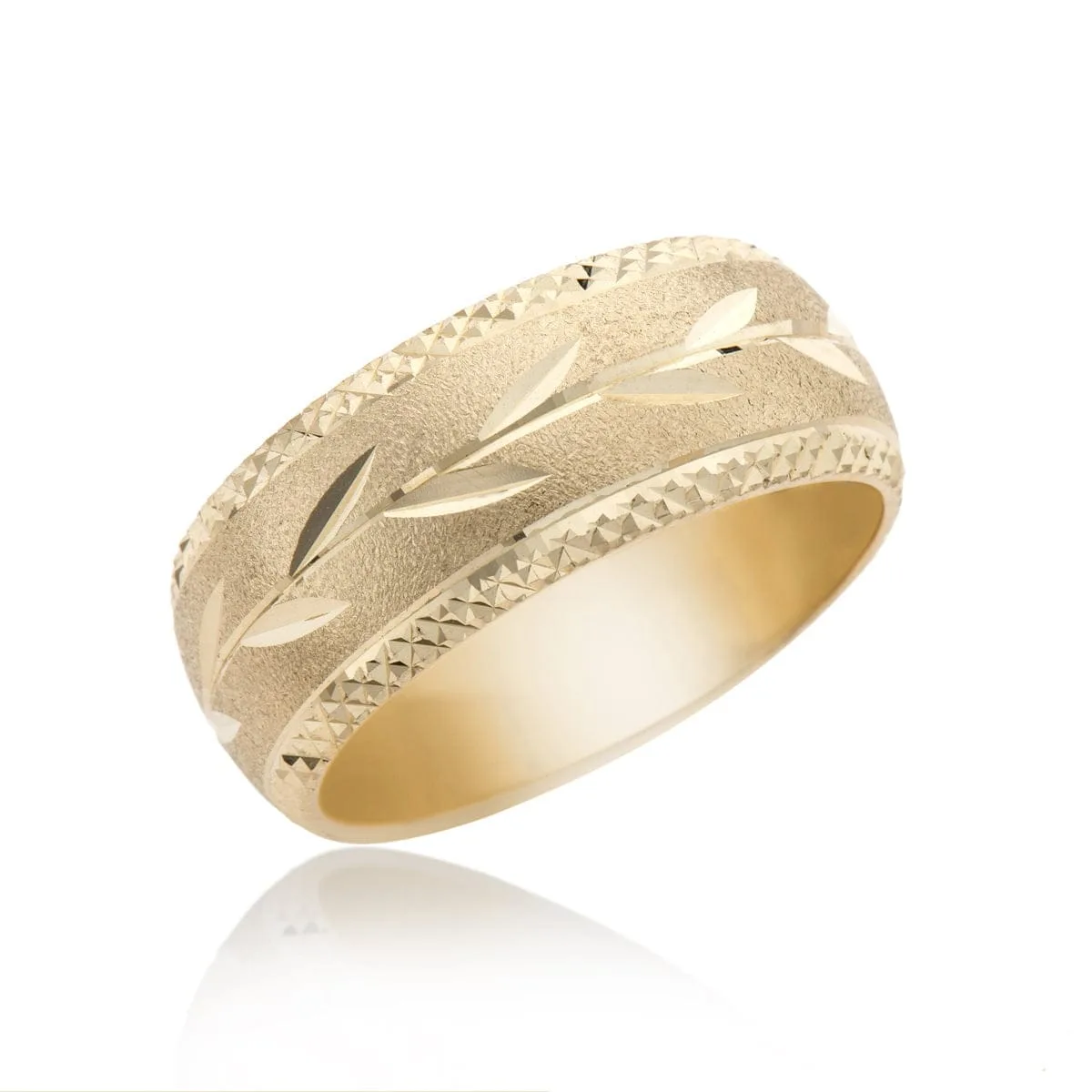 טבעת נישואין מעוצבת, 14K זהב, דגם R1248-08
