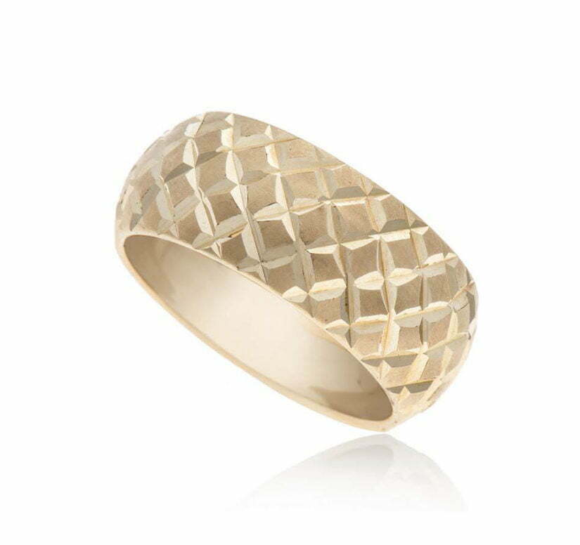 טבעת נישואין עבה, זהב צהוב 14k, דגם R890