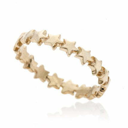 טבעת נישואין כוכבים, זהב 14K, דגם