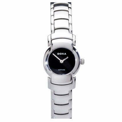 שעון DOXA אלגנטי לנשים LADY , עם רצועת מתכת ולוח עגול שחור