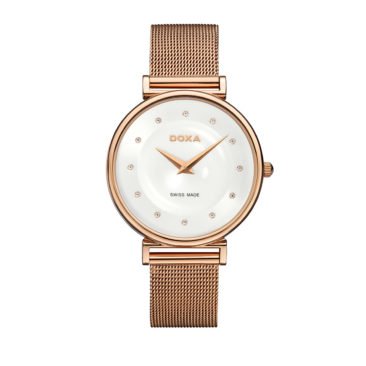 שעון Doxa לאישה מקולקציית D-Trendy משובץ קריסטלים, דגם 145.95.058.17