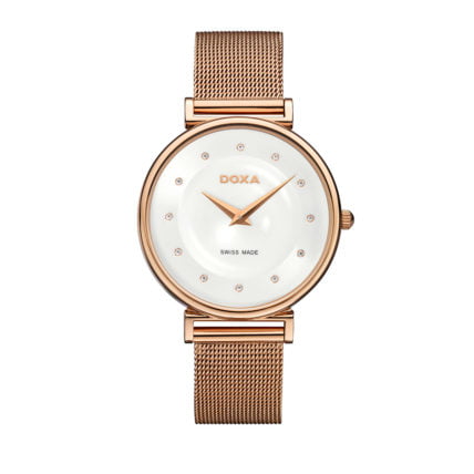 שעון Doxa יוקרתי לאישה מקולקציית D-Trendy משובץ קריסטלים, דגם 145.95.058.17