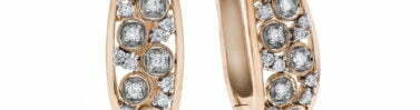 עגילי יהלומים, זהב 14K, משובצים 0.20 קראט יהלומים, דגם ED14584