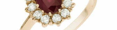 טבעת אבן רובי ויהלומים, דגם דיאנה, זהב 18K,משובצת 0.36 קראט יהלומים, דגם RD2286