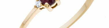 טבעת אבן רובי ויהלומים, זהב 14k, משובצת 0.03 קראט יהלומים, דגם RD3175RU