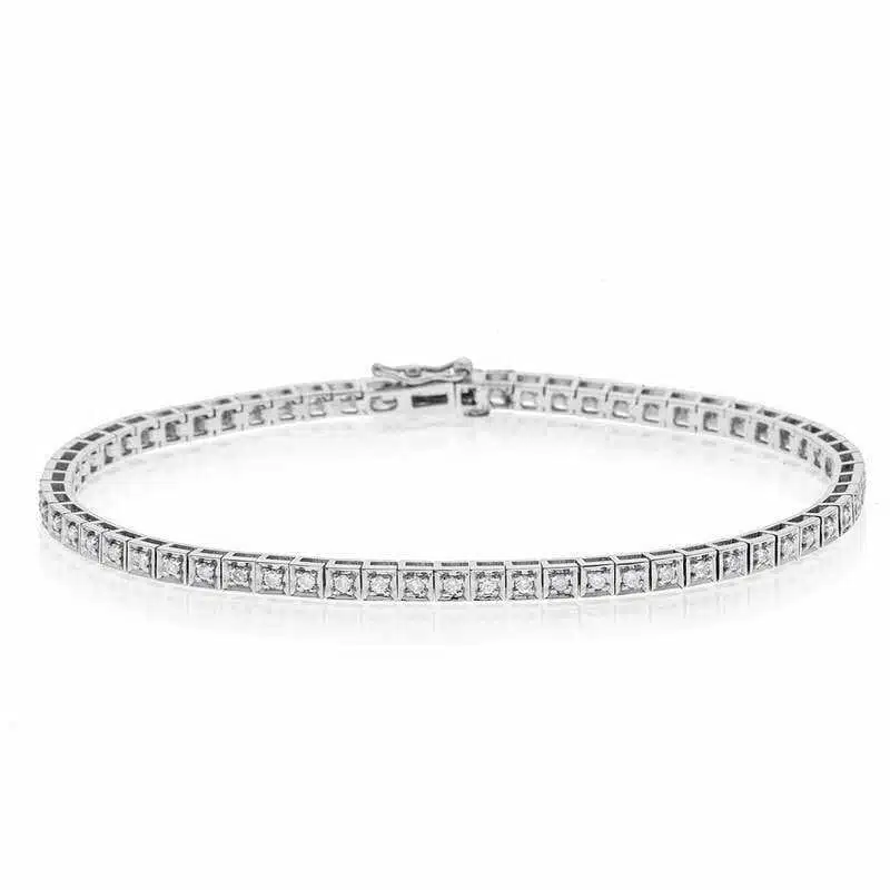 צמיד טניס יהלומים, זהב 14k, משובץ 1.05 קראט יהלומים, דגם BR3