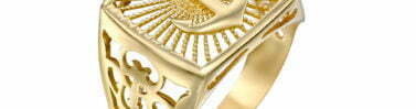 טבעת חותם בעיצוב לעגן, 14K זהב, דגם R2349295B