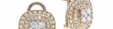 עגילי יהלומים, זהב K14, משובצים 1.46 קראט יהלומים, דגם ED3116