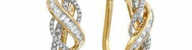 עגילי יהלומים 0.50 קראט, זהב צהוב 14 קרט, דגם EDEF21177