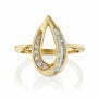 טבעת יהלומים בעיצוב טיפה, 14K זהב, משובצת 0.15 קראט יהלומים, דגם RDRF18766