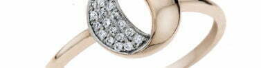 טבעת יהלומים מעוצבת, זהב 14K, משובצת 0.08 קראט יהלומים