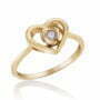 טבעת יהלומים בצורת לב, זהב 14K, משובצת 0.04 קראט יהלומים, דגם RD3522