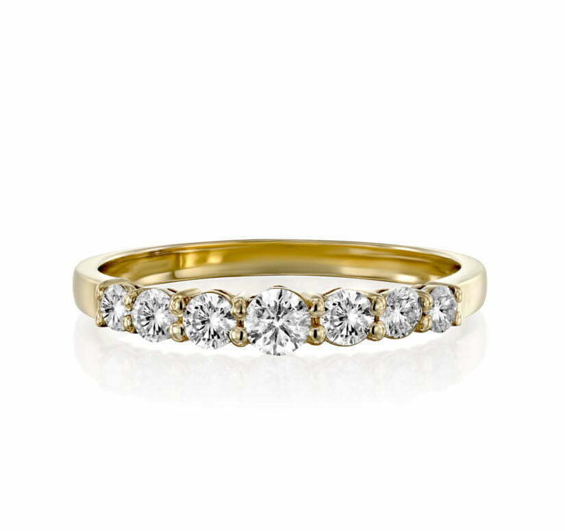 טבעת יהלומים בעיצוב קלאסי, זהב 14K, משובצת 0.44 קרט יהלומים, דגם RD3812