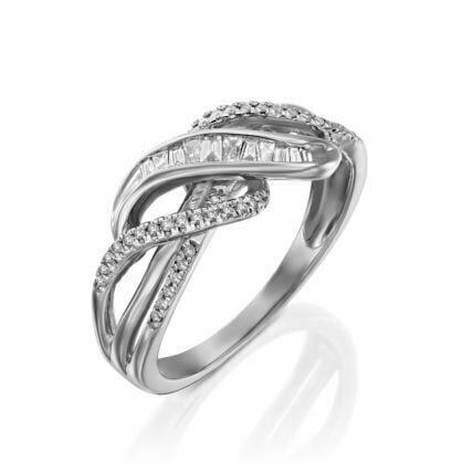 טבעת יהלומים בעיצוב מינימליסטי, זהב K14 משובצת 0.25 קראט יהלומים, דגם RDRF17071