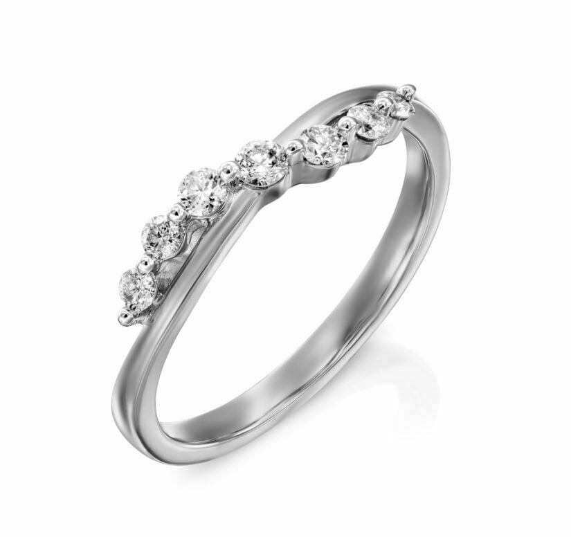 טבעת יהלומים בעיצוב מינימליסטי, זהב K14 משובצת 0.25 קראט יהלומים, דגם RDRF18559