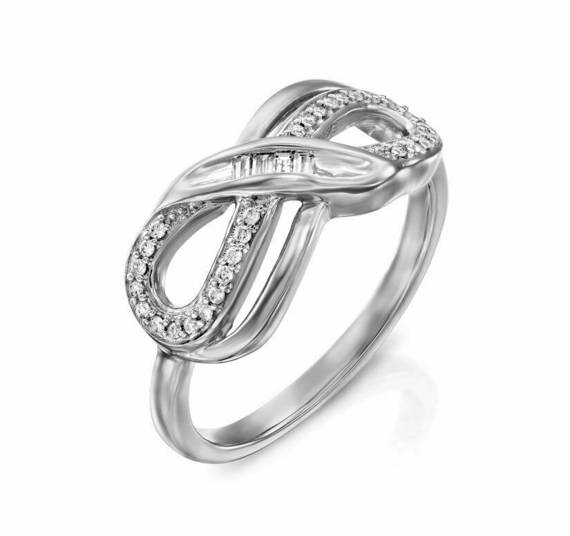 טבעת יהלומים אינפיניטי, זהב K14 משובצת 0.12 קראט יהלומים, דגם RDRF18772