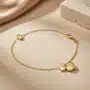 צמיד עם לבבות, זהב 14K, דגם B30120002