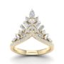 טבעת יהלומים בעיצוב כתר, זהב 14K, משובצת 0.88 קראט יהלומים, דגם RDRF16433