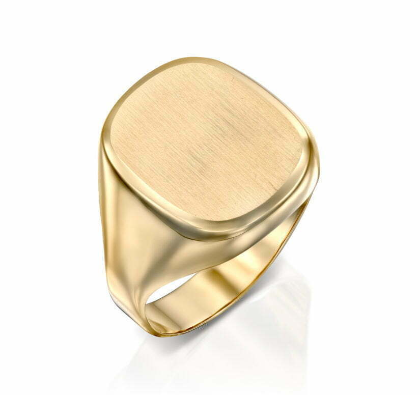 טבעת חותם לגבר, 14K זהב, דגם R277-129903-Y