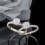 טבעת יהלומים, 14K זהב לבן/צהוב, משובצת 0.30 קראט יהלומים, דגם RD3021