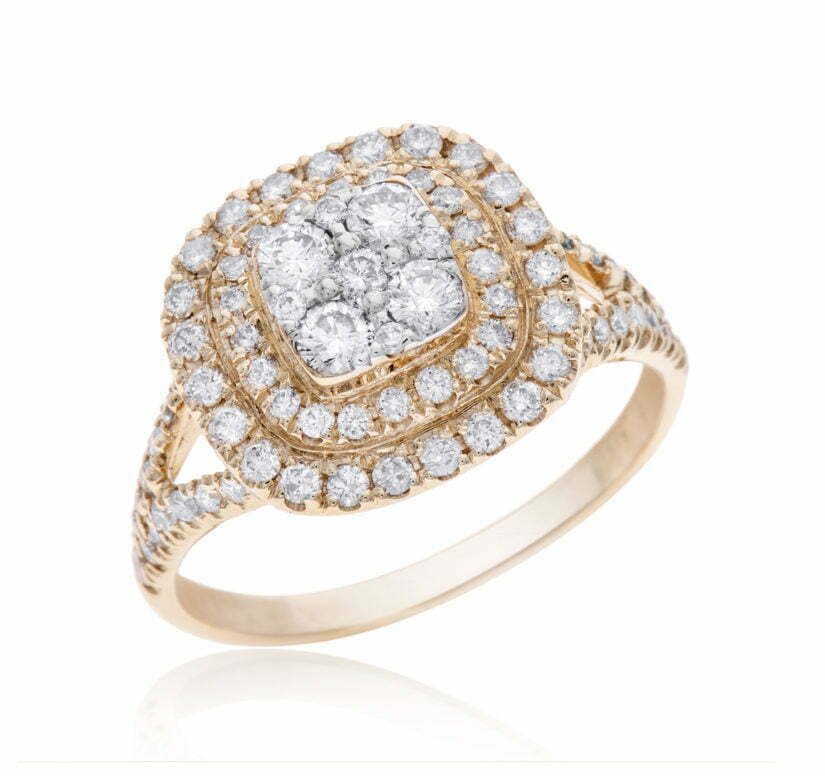 טבעת יהלומים בעיצוב קלאסי, זהב 14K, משובצת 1.05 קראט יהלומים, דגם RD3076