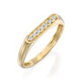 טבעת יהלומים חותם עדינה, זהב 14k, משובצת 0.10 קראט יהלומים, דגם RDD3117