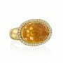 טבעת אבן סיטרין ויהלומים, זהב 18k, משובצת 0.22 קראט יהלומים, דגם RD1164
