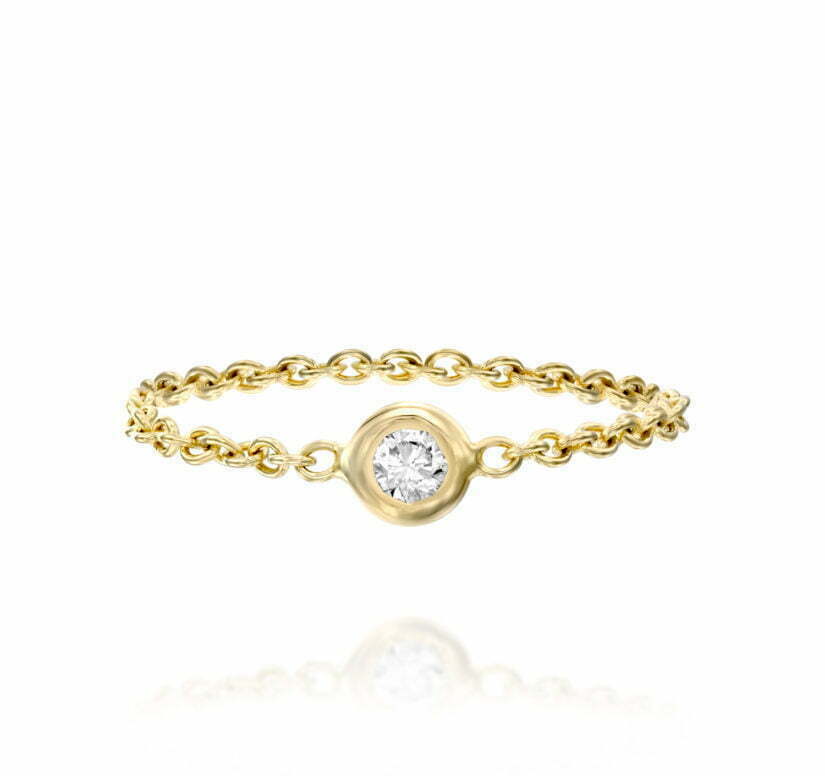 טבעת יהלומים בעיצוב קלאסי, זהב K14, משובצת 0.07 קראט יהלומים, דגם RDCH1