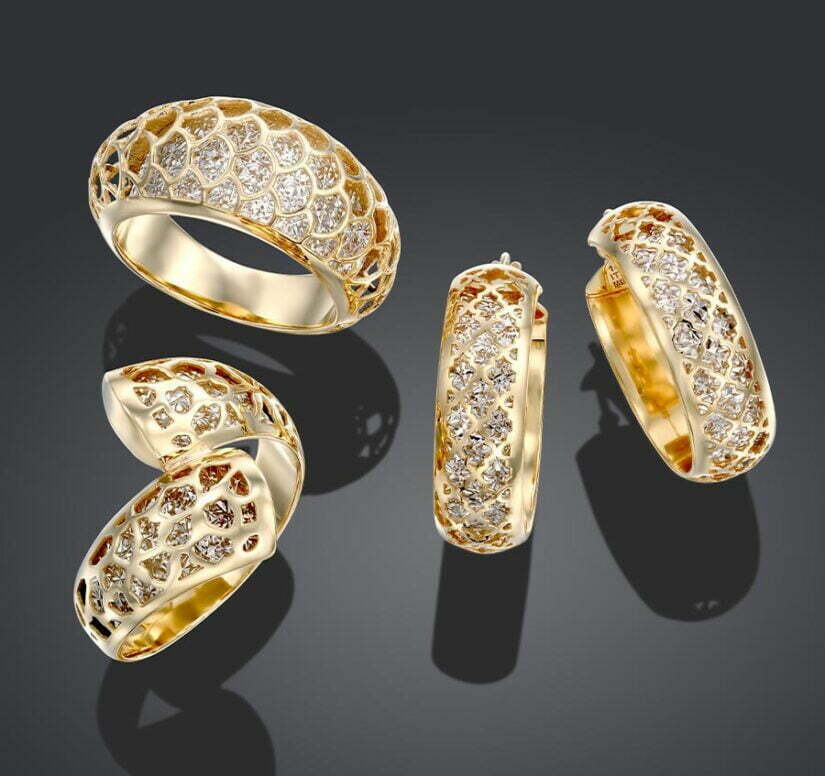טבעת זהב בעיצוב מודרני, זהב משולב 14K, דגם R32-AN887S0005