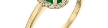 טבעת אבן אמרלד ויהלומים, זהב 14k, דגם RD3011EM