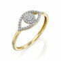 טבעת יהלומים בעיצוב עין, זהב K14, משובצת 0.05 קראט יהלומים, דגם RDRF18404