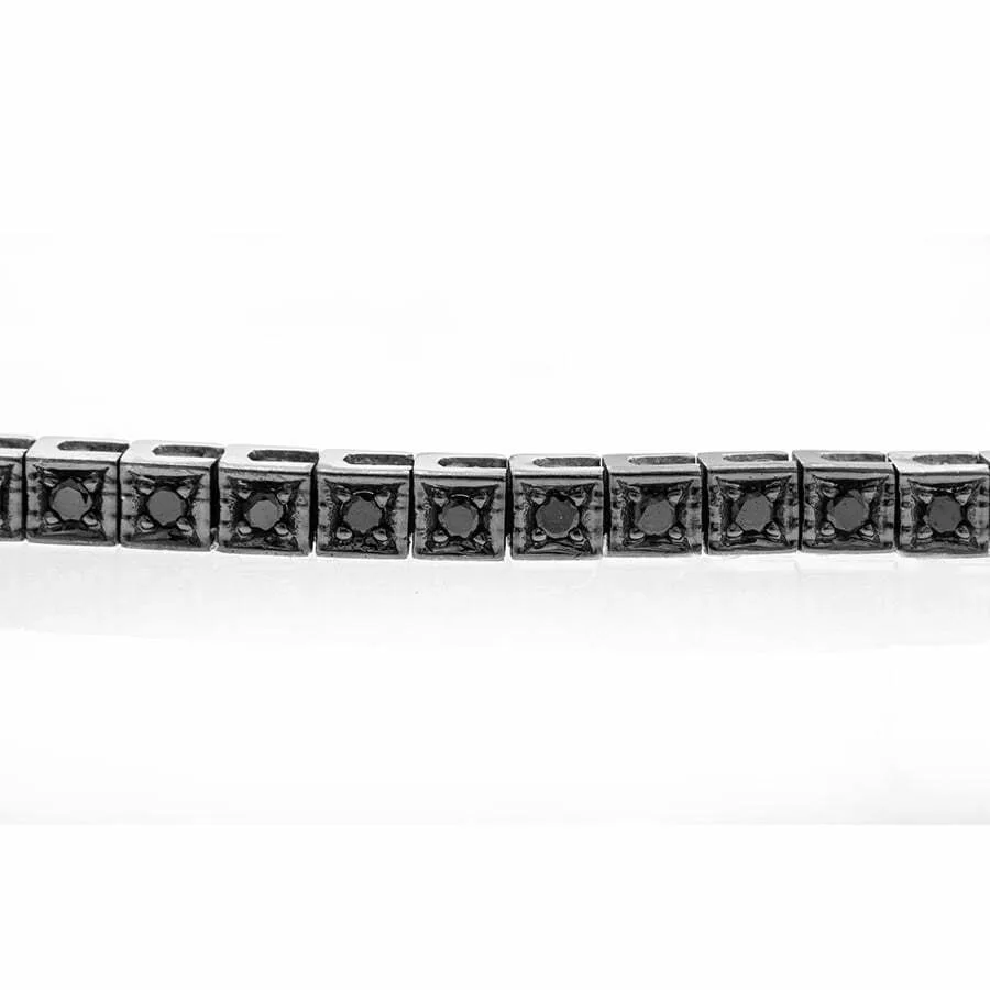 צמיד טניס יהלומים שחורים, 14K זהב, משובץ 0.50 קראט יהלומים, דגם TOP1B