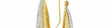 עגילי יהלומים, זהב 14 קרט, משובצים 0.16 קראט יהלומים, דגם EDER551-127