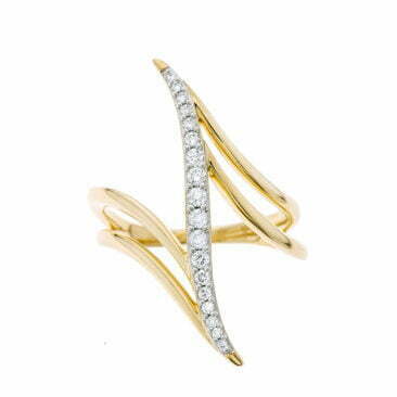 טבעת יהלומים בעיצוב מודרני, זהב 14K, משובצת 0.20 קראט יהלומים, דגם RD15377