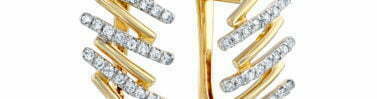 עגילי יהלום, זהב K14, משובצים 0.33 קראט יהלומים, דגם EDEF22221