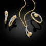 עגילי יהלום, זהב K14, משובצים 0.20 קראט יהלומים, דגם EDEF21993